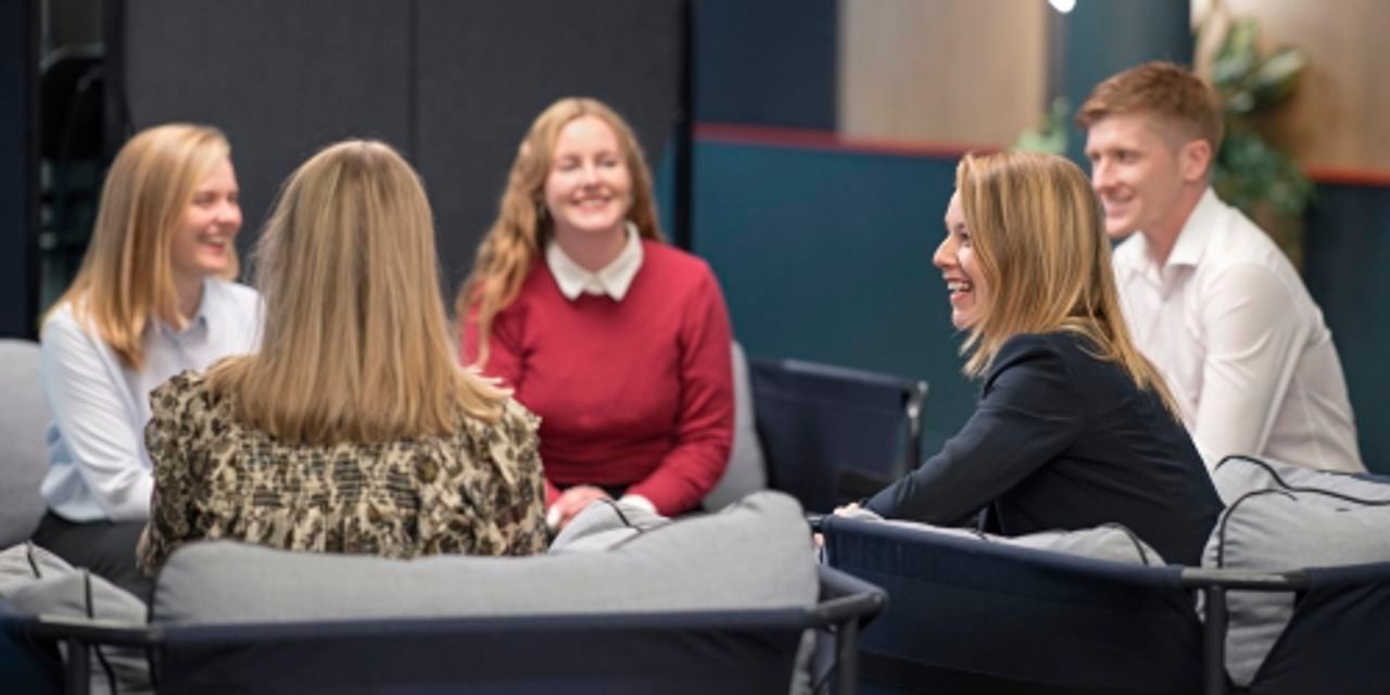 Group of young people laughing